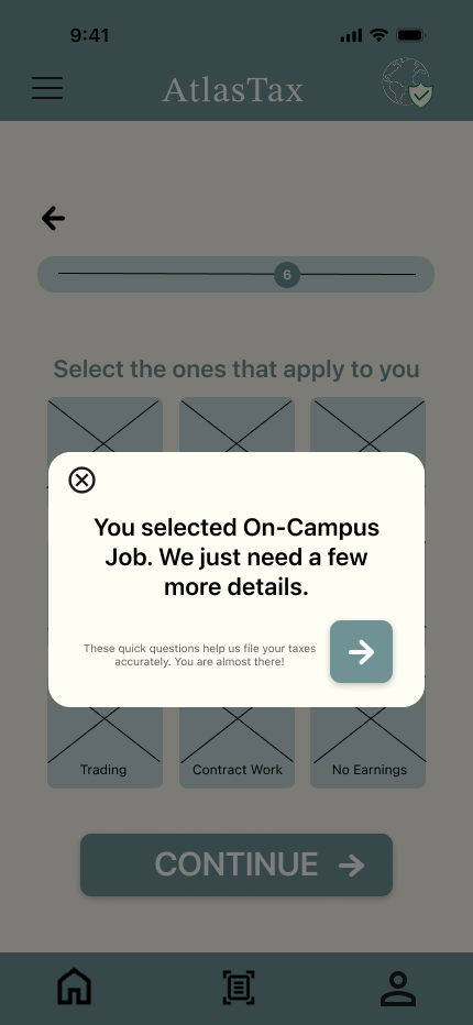On campus job pop up